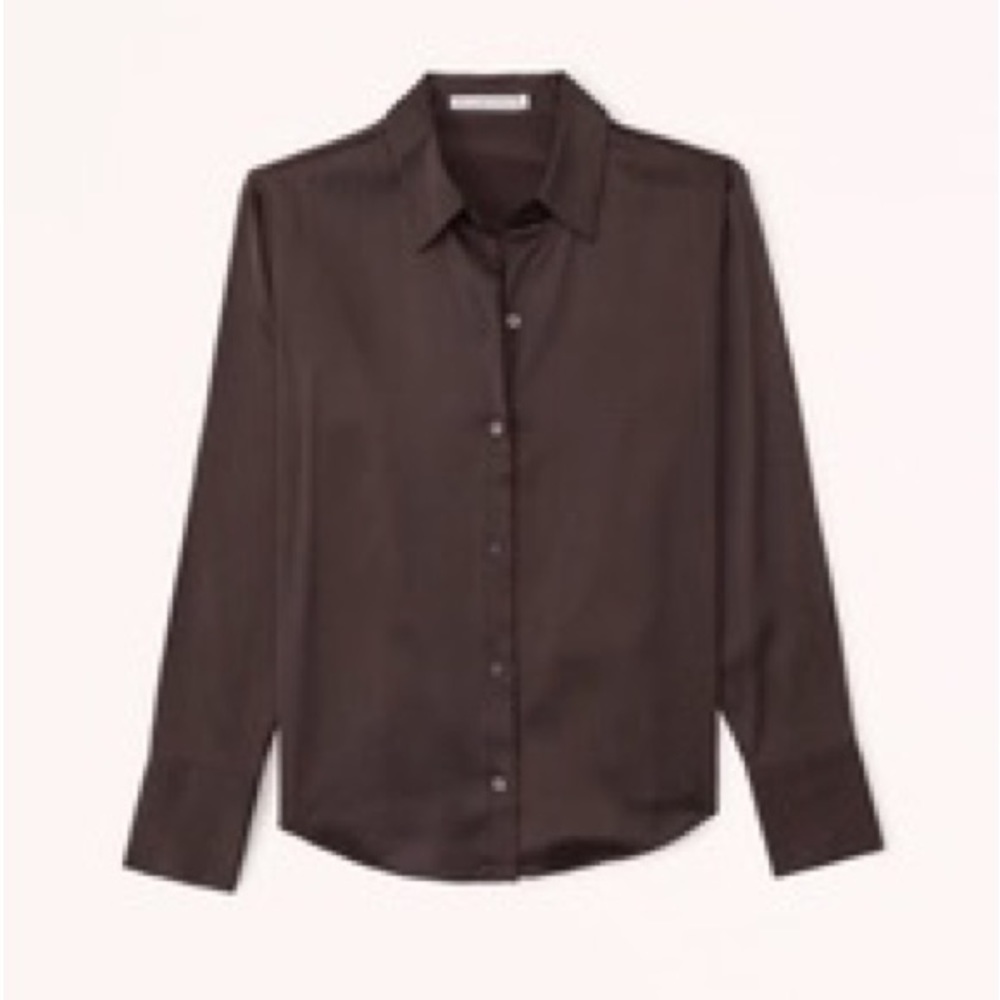 Abercrombie and Fitch Long-Sleeve
Satin Button-Up Shirt